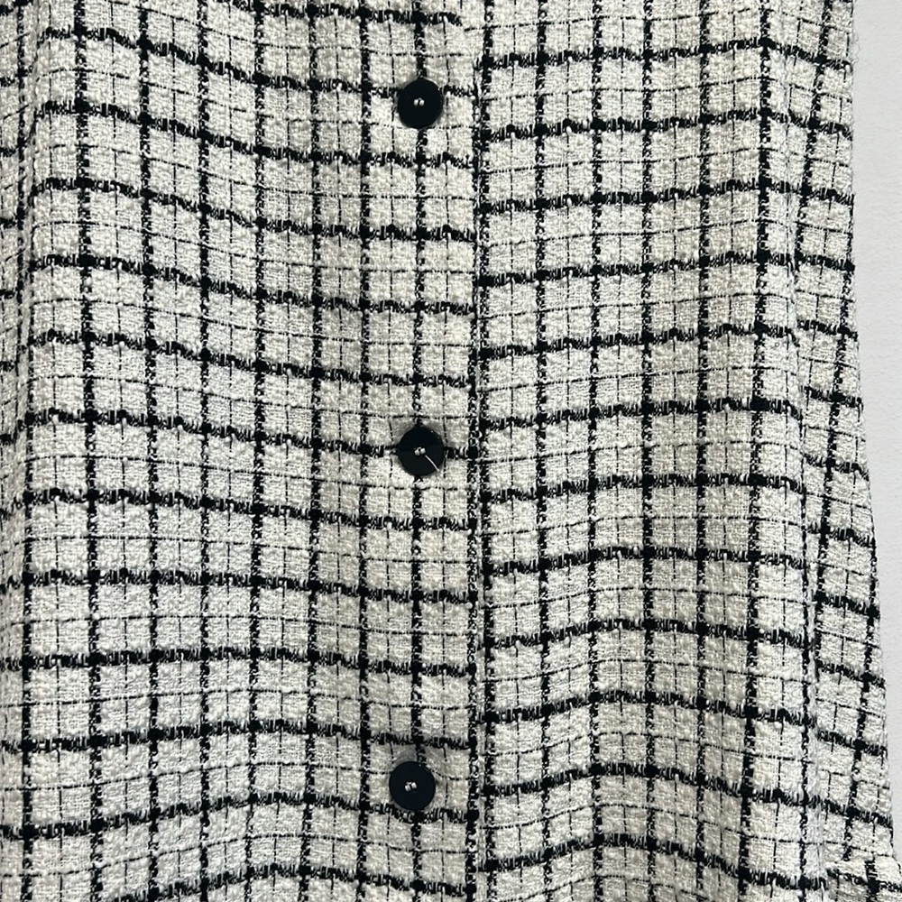 Zara Black and White Checkered pinafore mini dress Women's size medium new w tag - Picture 2 of 6